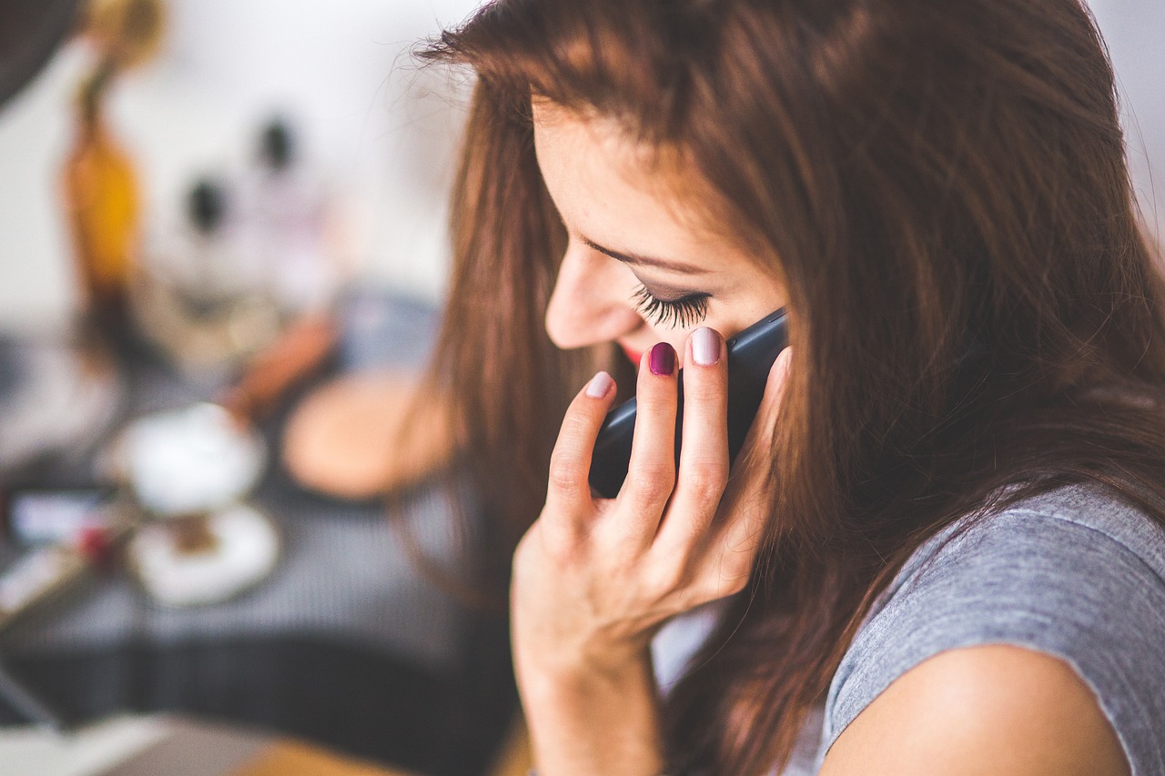 woman, girl, on phone